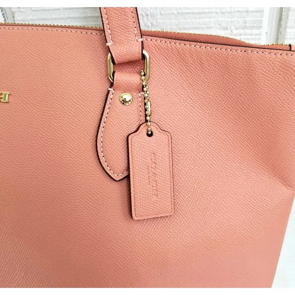 Coach Gallery Tote Bag Light Coral Pink Leather Work Travel Laptop Purse CH285